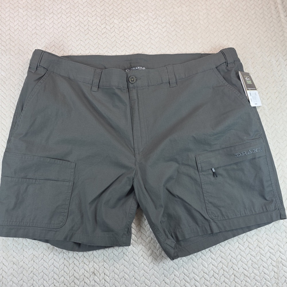 Drake Waterfowl Mens Cargo Shorts Shadow Grey Ripstop Stretch Size 2XL DS2840